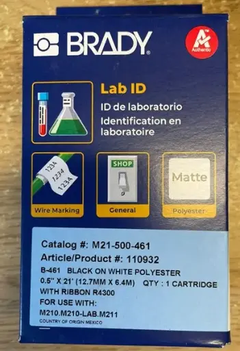 [0079-110932] Brady M21size:500size:461size:AW Polyester Tape For Bmp21size:Plus; Bmp21size:Lab; Bmp21; Labpal